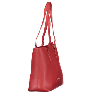 Mario Valentino Rote Damen-Schultertasche aus Polyurethan