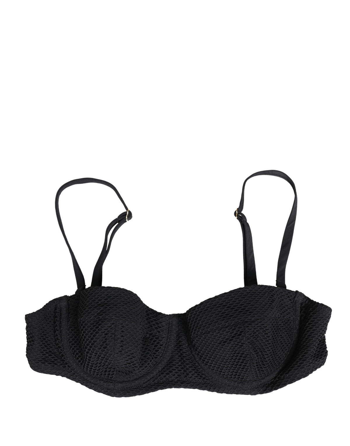 Dolce & Gabbana Schwarzer wattierter Balconette-BH aus Nylon