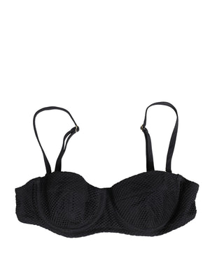 Dolce & Gabbana Schwarzer wattierter Balconette-BH aus Nylon