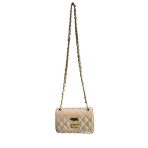 Baldinini Trend Beige Cowhide Crossbody Bag