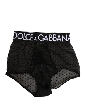 Dolce & Gabbana Schwarzer Taillengürtel mit Logo, High Waist Panty Unterwäsche