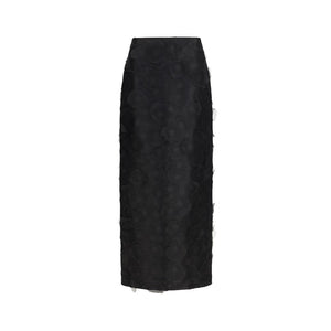Max Mara Schwarzer Seiden-Maxirock