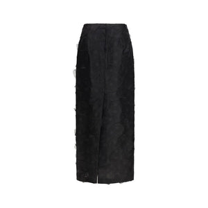 Max Mara Schwarzer Seiden-Maxirock