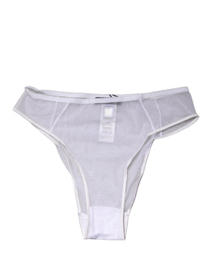 Dolce & Gabbana Weiße transparente Seiden-Stretch-High-Brief-Unterwäsche
