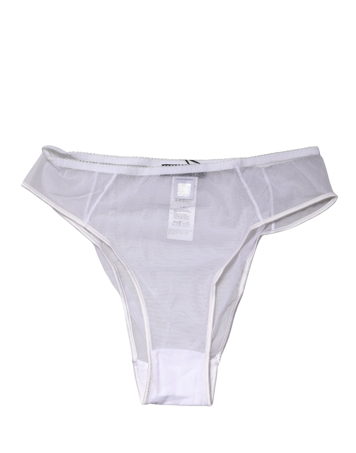 Dolce & Gabbana Weiße transparente Seiden-Stretch-High-Brief-Unterwäsche