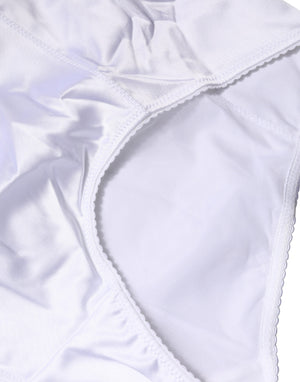 Dolce & Gabbana Weiße High-Waist-Gürtel-Panty aus Seidenmischung