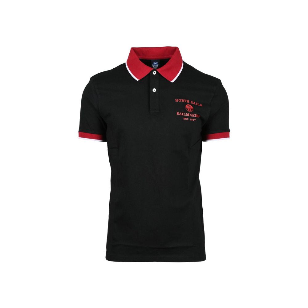 North Sails Schwarzes Baumwoll-Poloshirt