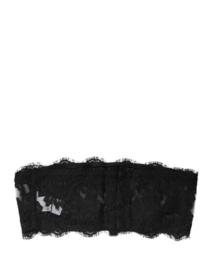 Dolce & Gabbana Schwarzer Spitzen-Bandeau-BH Tube Top Unterwäsche