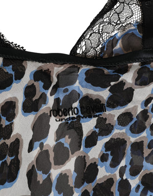Roberto Cavalli Multicolor Leopard Babydoll Chemise Unterwäsche