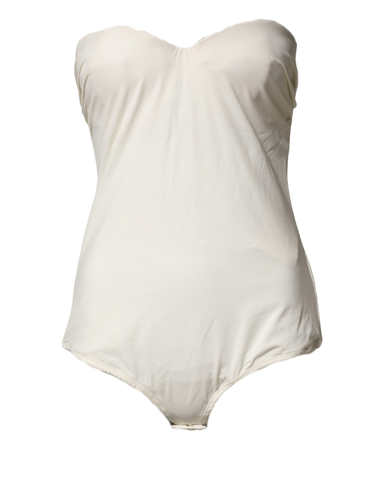 Elisabetta Franchi Trägerloser One-Piece-Badeanzug in Off-White