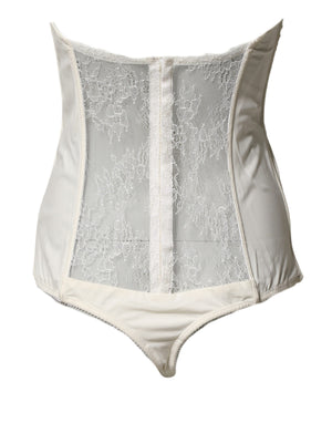 Elisabetta Franchi Trägerloser One-Piece-Badeanzug in Off-White