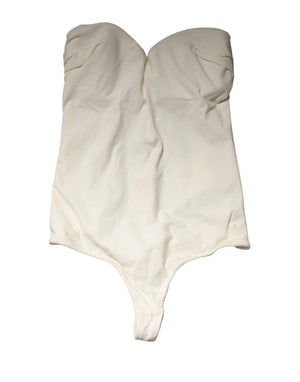 Elisabetta Franchi Trägerloser One-Piece-Badeanzug in Off-White