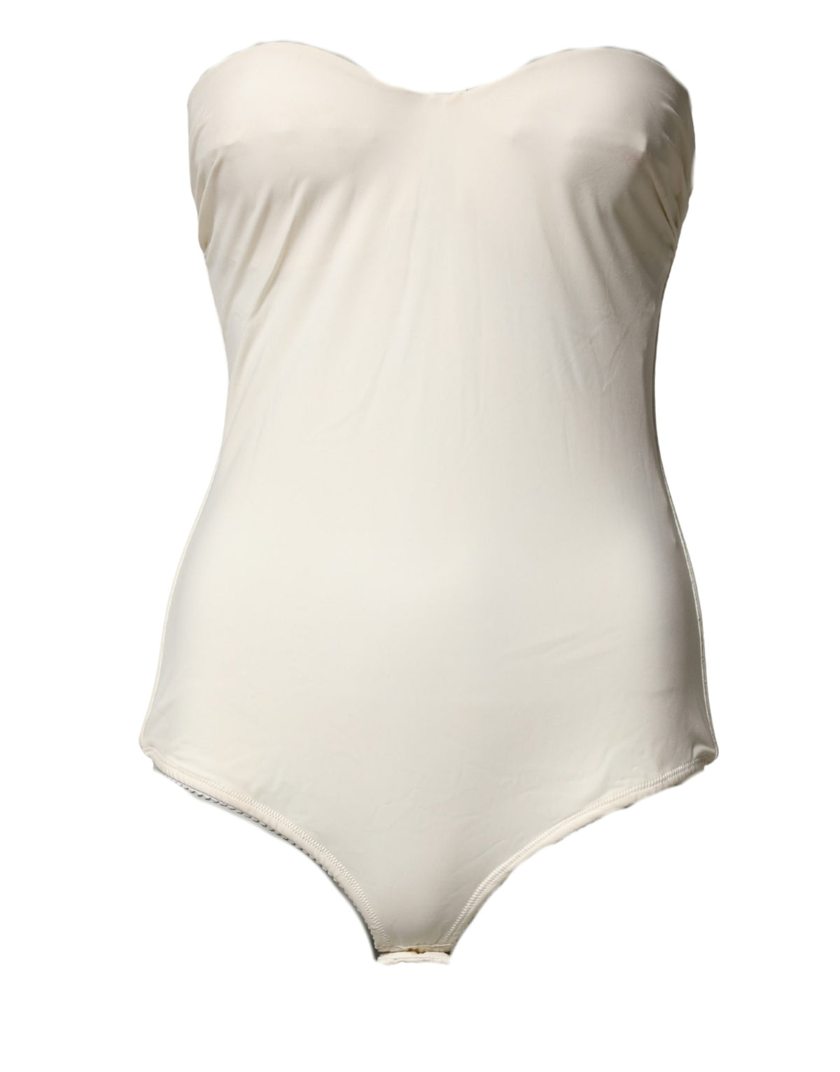 Elisabetta Franchi Trägerloser One-Piece-Badeanzug in Off-White