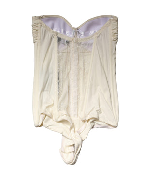 Elisabetta Franchi Trägerloser One-Piece-Badeanzug in Off-White