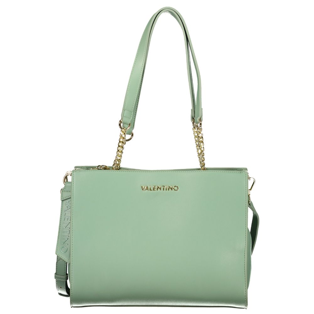 Mario Valentino Verde Damen-Tasche aus Polyurethan mit Fächern und Taschen