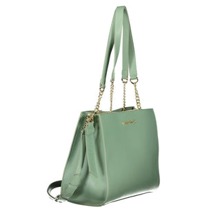 Mario Valentino Verde Damen-Tasche aus Polyurethan mit Fächern und Taschen