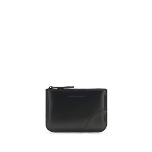 Comme Des Garçons Schwarzes Kalbsleder Bos Taurus Portemonnaie