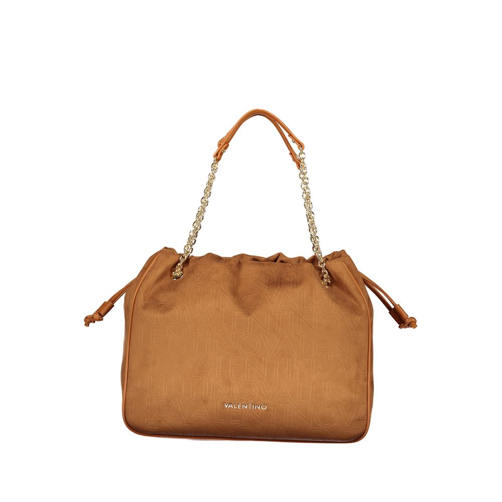 Mario Valentino Damen-Schultertasche aus braunem Polyurethan