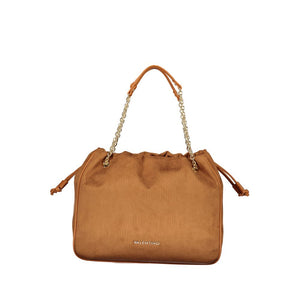 Mario Valentino Damen-Schultertasche aus braunem Polyurethan