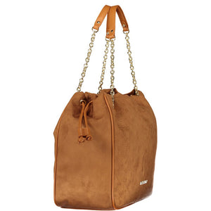 Mario Valentino Damen-Schultertasche aus braunem Polyurethan