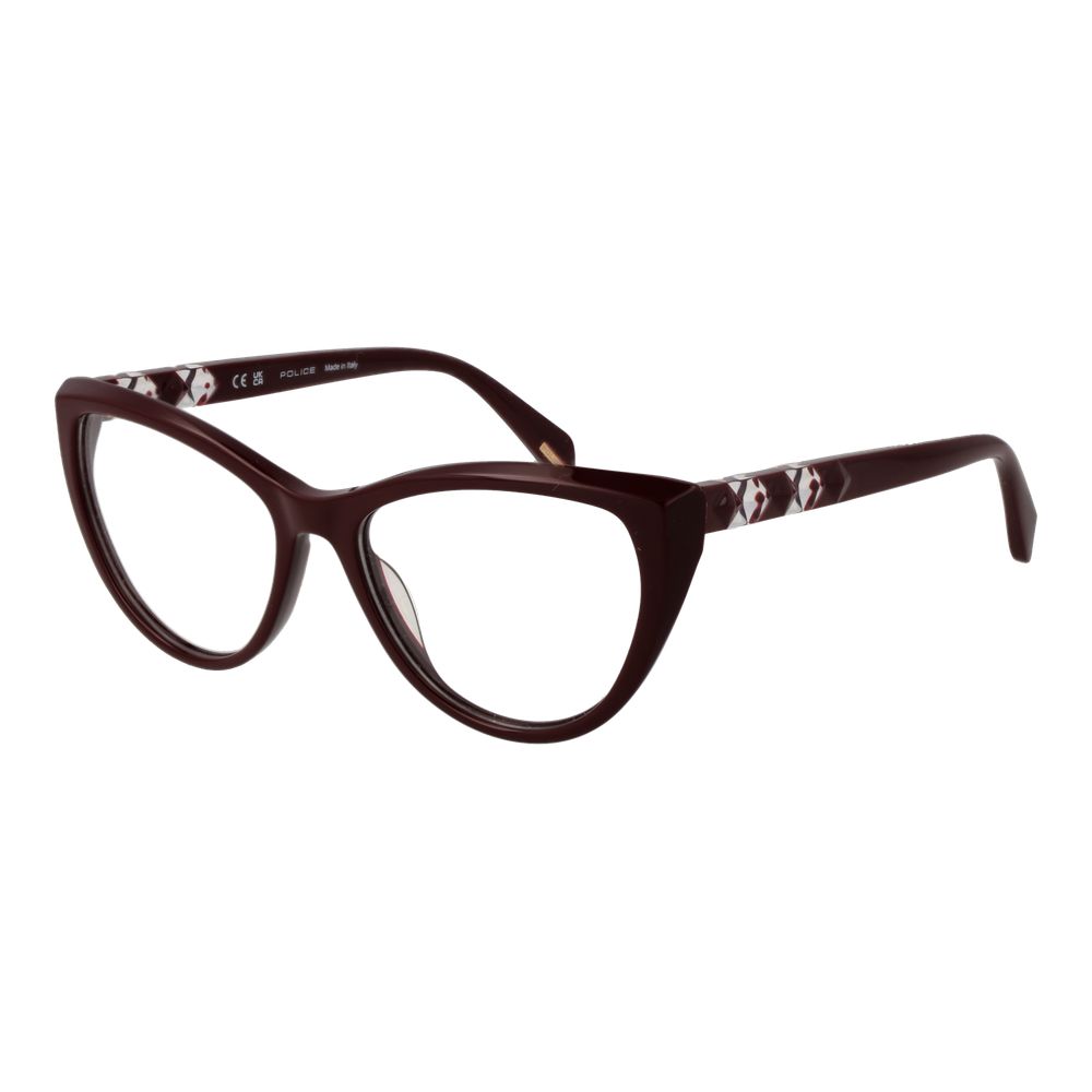 Police Burgunderfarbene Kunststoffbrille (Fassung)