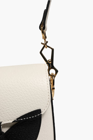 Gucci x Adidas Horsebit 1955 Schultertasche aus weißem und schwarzem Kalbsleder