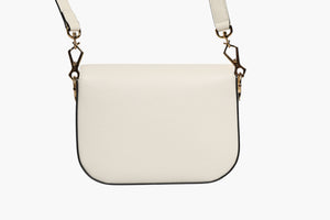 Gucci x Adidas Horsebit 1955 Schultertasche aus weißem und schwarzem Kalbsleder