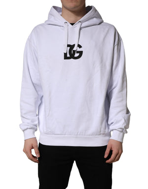 Dolce & Gabbana Kapuzenpullover aus Baumwolle mit weißem Logo-Print