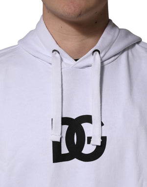 Dolce & Gabbana Kapuzenpullover aus Baumwolle mit weißem Logo-Print