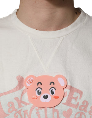 Dolce & Gabbana Grünes Tie-Dye Grafikprint Baumwoll-Rundhals-T-Shirt