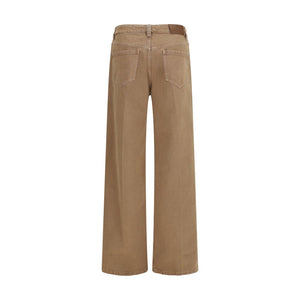 Brunello Cucinelli Braune Baumwolljeans mit geradem Bein