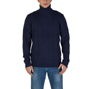 In My Hood Blauer Rollkragenpullover aus Polyester