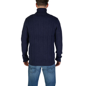 In My Hood Blauer Rollkragenpullover aus Polyester