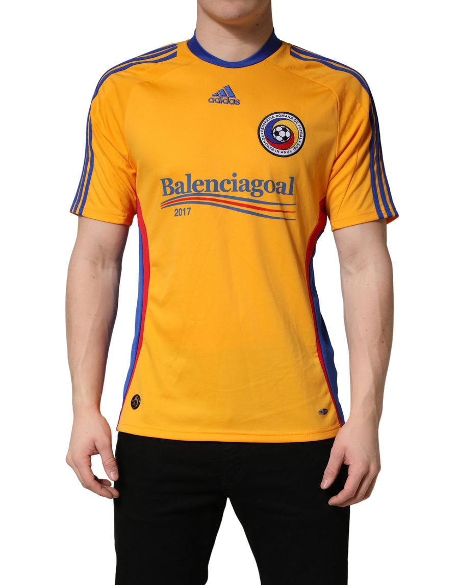 Adidas ADIDAS Gelbes Polyester Crewneck Jersey T-Shirt