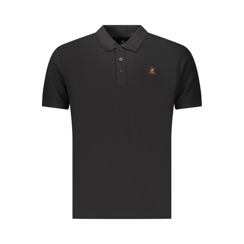 U.S. Grand Polo Schwarzes Herren-Poloshirt aus Baumwolle