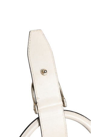 Gucci Weiße Leder-Tasche mit Steigbügel-Henkel