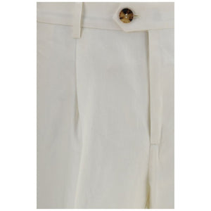 Brunello Cucinelli Weiße Leinen-Freizeithose