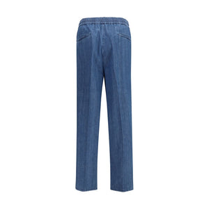 Brunello Cucinelli Blaue Baumwoll-Freizeithose