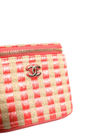 Chanel Mini-Koffer aus Bast mit Streifen