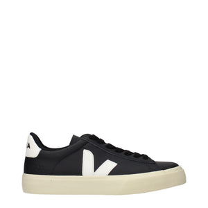 Veja Schwarze Leder Low-Top-Sneaker