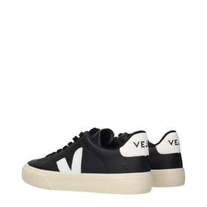 Veja Schwarze Leder Low-Top-Sneaker