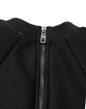 Philosophy Schwarzer Cropped Sweatshirt-Pullover mit Reißverschluss hinten
