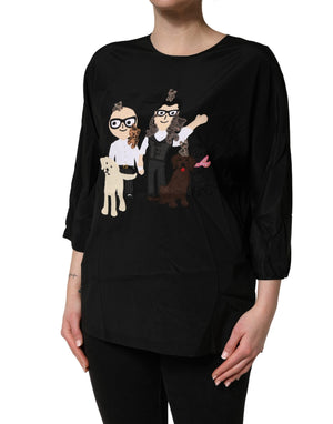 Dolce & Gabbana Schwarze #dgfamily Seidenbluse