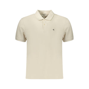 Beige Cotton Mens Polo Shirt