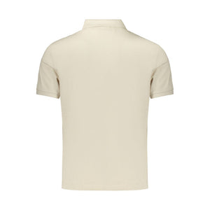 Beige Cotton Mens Polo Shirt