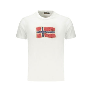 Napapijri Weißes Herren-T-Shirt aus Baumwolle