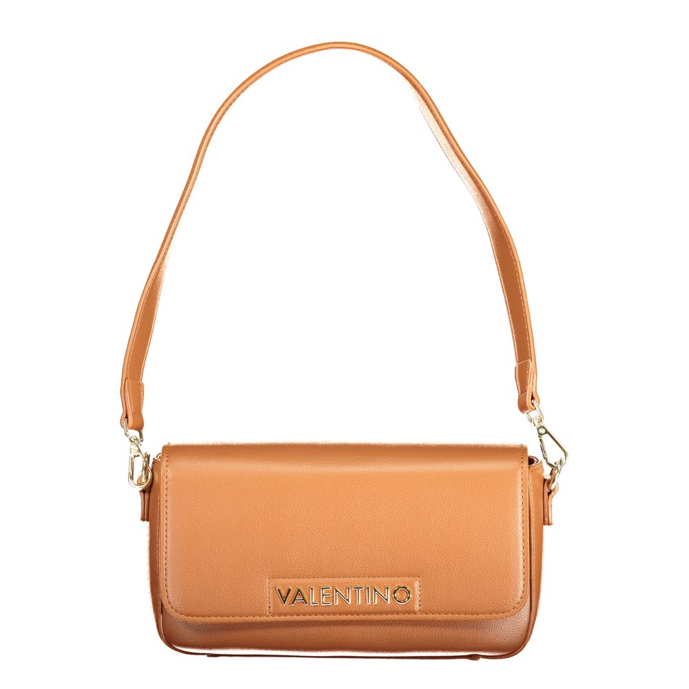 Mario Valentino Damen-Tasche aus braunem Polyurethan mit verstellbarem Schultergurt
