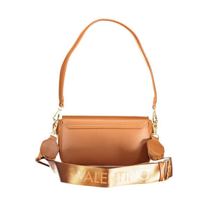 Mario Valentino Damen-Tasche aus braunem Polyurethan mit verstellbarem Schultergurt