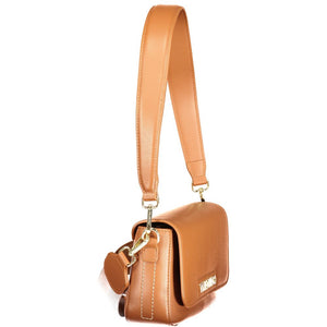 Mario Valentino Damen-Tasche aus braunem Polyurethan mit verstellbarem Schultergurt