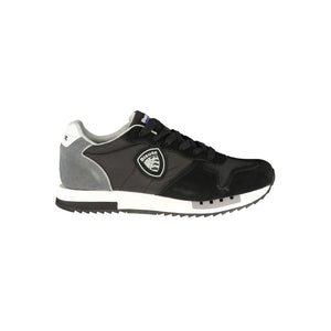 Blauer Schwarze Sportschuhe aus Polyester